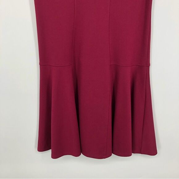 Ann Taylor Fit Flare Cap Sleeve Dress Drop Waist Cranberry Red Size 2 - Picture 3 of 9
